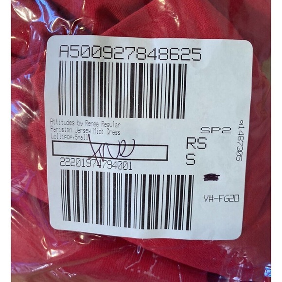 NEW Attitudes By Renee Parisian Jersey Midi Dress Size Small Women’s Red - Picture 7 of 7